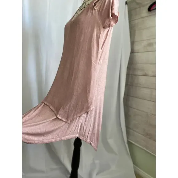 XCVI Dusty Rose Cold Shoulder V-Neck Relaxed Fit Tunic Small - Picture 5 of 11